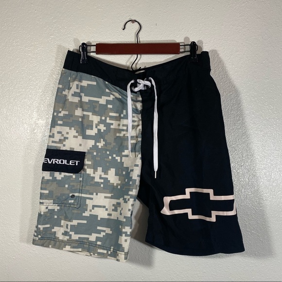 gm Other - Digital Camouflage Chevrolet Swim Trunks Board Shorts  Size 32